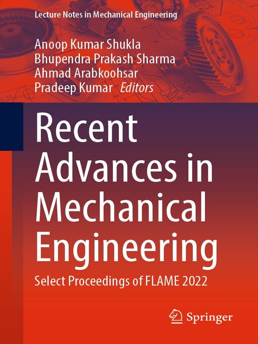 Title details for Recent Advances in Mechanical Engineering by Anoop Kumar Shukla - Available